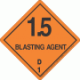 Hazard Class 1.5D Explosive 4x4 Labels 