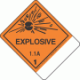 Blank Tab Hazard Class 1.1A Explosive Proper Shipping Name Labels