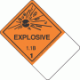 Blank Tab Hazard Class 1.1B Explosive Proper Shipping Name Labels