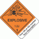 Custom Imprinted Hazard Class 1.2J Explosive Proper Shipping Name Labels