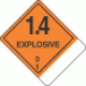 Blank Tab Hazard Class 1.4D Explosive Proper Shipping Name Labels