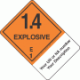 Custom Imprinted Hazard Class 1.4E Explosive Proper Shipping Name Labels