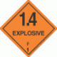 Hazard Class 1.4F Explosive Labels