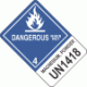 PrePrinted Hazard Class 4.3 Dangerous When Wet Proper Shipping Name Labels