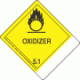 Blank Tab Hazard Class 5.1 Oxidizer Proper Shipping Name Labels