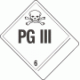 Blank Tab Hazard Class 6.2 PG III Proper Shipping Name Labels