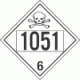 UN 1051 - Poison or Toxic Class 6.1 Placards