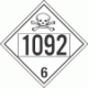 UN 1092 - Poison or Toxic Class 6.1 Placards