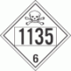 UN 1135 - Poison or Toxic Class 6.1 Placards