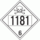 UN 1181 - Poison or Toxic Class 6.1 Placards