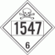 UN 1547 - Poison or Toxic Class 6.1 Placards