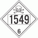 UN 1549 - Poison or Toxic Class 6.1 Placards