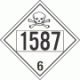 UN 1587 - Poison or Toxic Class 6.1 Placards