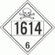 UN 1614 - Poison or Toxic Class 6.1 Placards