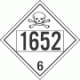 UN 1652 - Poison or Toxic Class 6.1 Placards