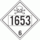 UN 1653 - Poison or Toxic Class 6.1 Placards