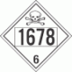 UN 1678 - Poison or Toxic Class 6.1 Placards