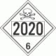 UN 2020 - Poison or Toxic Class 6.1 Placards