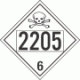 UN 2205 - Poison or Toxic Class 6.1 Placards