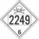 UN 2249 - Poison or Toxic Class 6.1 Placards