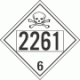 UN 2261 - Poison or Toxic Class 6.1 Placards