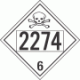 UN 2274 - Poison or Toxic Class 6.1 Placards