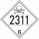 UN 2311 - Poison or Toxic Class 6.1 Placards