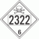 UN 2322 - Poison or Toxic Class 6.1 Placards