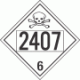 UN 2407 - Poison or Toxic Class 6.1 Placards