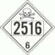 UN 2516 - Poison or Toxic Class 6.1 Placards