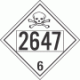 UN 2647 - Poison or Toxic Class 6.1 Placards