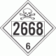 UN 2668 - Poison or Toxic Class 6.1 Placards