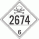 UN 2674 - Poison or Toxic Class 6.1 Placards