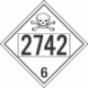 UN 2742 - Poison or Toxic Class 6.1 Placards