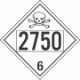 UN 2750 - Poison or Toxic Class 6.1 Placards