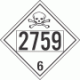 UN 2759 - Poison or Toxic Class 6.1 Placards