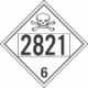 UN 2821 - Poison or Toxic Class 6.1 Placards