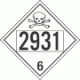 UN 2931 - Poison or Toxic Class 6.1 Placards