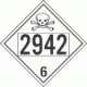 UN 2942 - Poison or Toxic Class 6.1 Placards