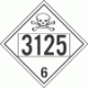 UN 3125 - Poison or Toxic Class 6.1 Placards