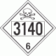 UN 3140 - Poison or Toxic Class 6.1 Placards