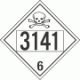 UN 3141 - Poison or Toxic Class 6.1 Placards