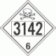 UN 3142 - Poison or Toxic Class 6.1 Placards