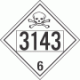 UN 3143 - Poison or Toxic Class 6.1 Placards