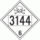 UN 3144 - Poison or Toxic Class 6.1 Placards