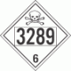 UN 3289 - Poison or Toxic Class 6.1 Placards