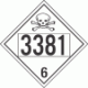 UN 3381 - Poison or Toxic Class 6.1 Placards