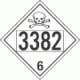 UN 3382 - Poison or Toxic Class 6.1 Placards