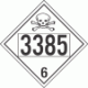 UN 3385 - Poison or Toxic Class 6.1 Placards