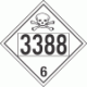 UN 3388 - Poison or Toxic Class 6.1 Placards